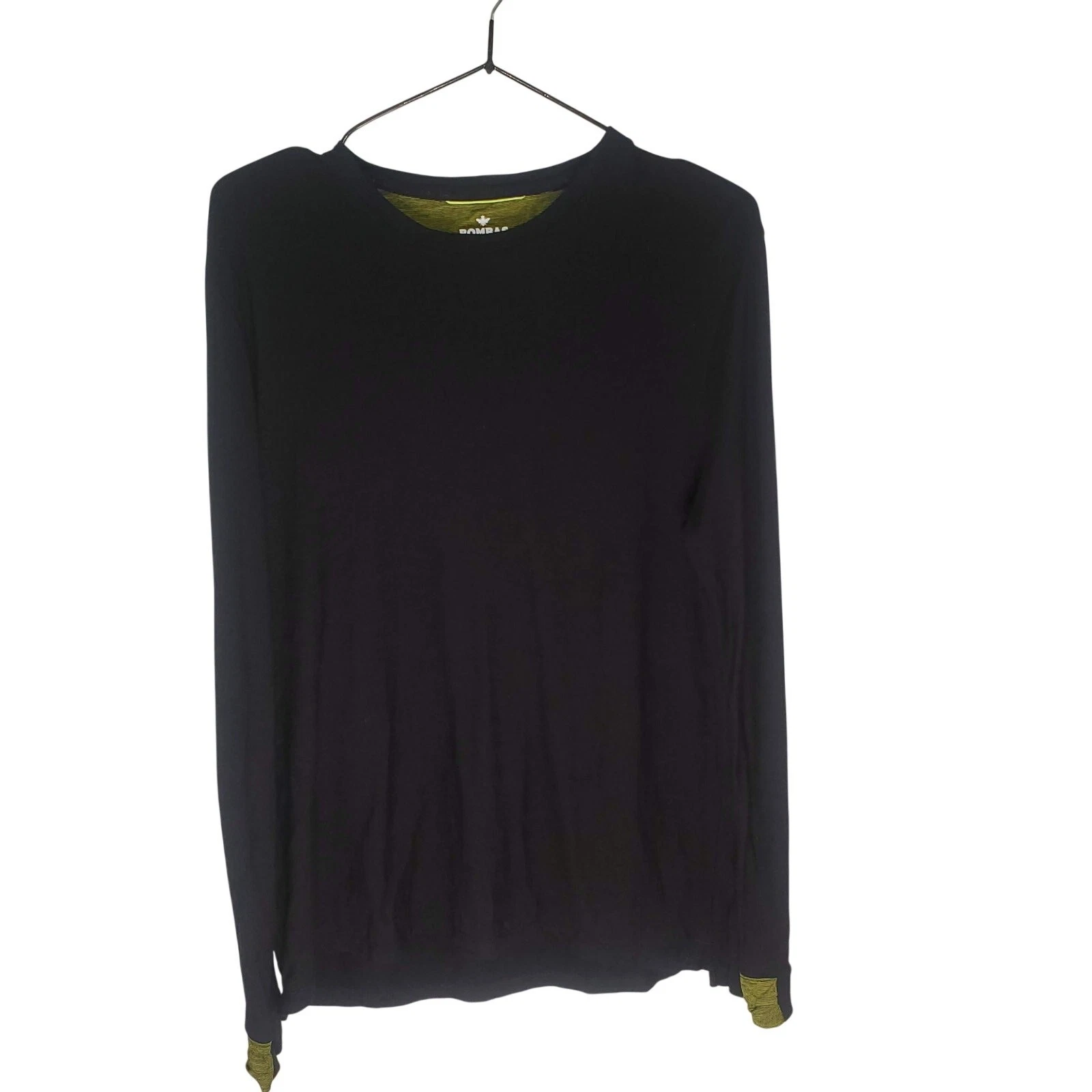 Bombas Bee Better Black Neon Merino Wool Tencel Base Layer S Thumbholes Hex Tec