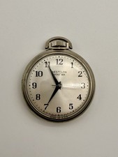 Vintage Westclox Pocket Ben Pocket Watch USA Mechanical Open Face Silver Tone