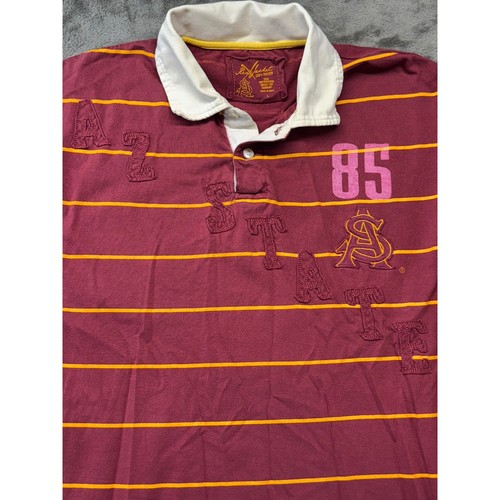 Red Jacket Arizona State Sun Devils Rugby Shirt Striped Long Sleeve Size L - Picture 5 of 10