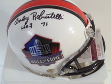 Andy Robustelli signed HOF mini helmet, JSA, HOF 71