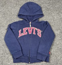 Girl's Jacket Levi's Hoodie Logo Full Zip Pockets Size: 4  3-4 YRS Navy Pink