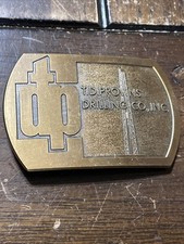 Rare 1970s belt buckle OIL DRILLING td provins BRASS Bronze