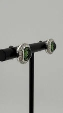 David Yurman 7mm Albion Stud Earrings Prasiolite & Diamonds