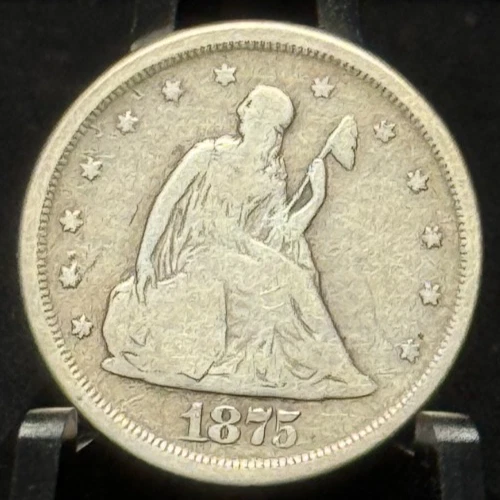 1875-S US Seated Liberty Twenty Cent 20C Silver Coin