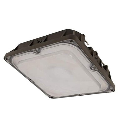 New Commercial Electric 45W LED Bronze Outdoor Ceiling Mount Canopy Light 4200lm