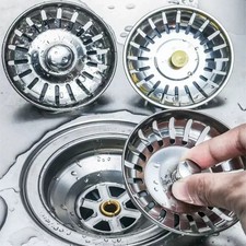 Stainless Steel Sink Strainer Drain Stopper Kitchen Basin Waste Filter Plug