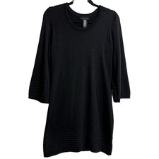Apostrophe Black Metallic Dress 3/4 sleeve Date Night Out Formal Women’s Size M