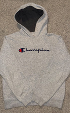 Champion Gray Pullover Hoodie Hooded Sweatshirt Kids Youth Size XL