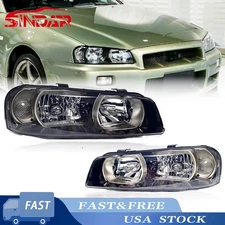 For Nissan Skyline R34 GTR GTT 1999-2003 OE Style Projector Headlight (LED) Pair