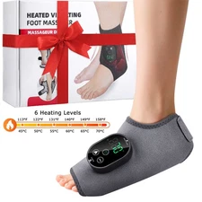 Cordless Foot Ankle Massager Pain Relief with 6 Heat Levels, 3 Vibration Modes