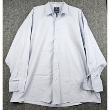 Stafford Travel Dress Shirt Mens 18.5 34/35 Blue Performance Pinpoint Big Tall