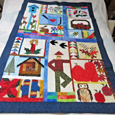 SEASONS Applique Wall Hanging/Lap Quilt 37 x 55 1/2" COMPLETED