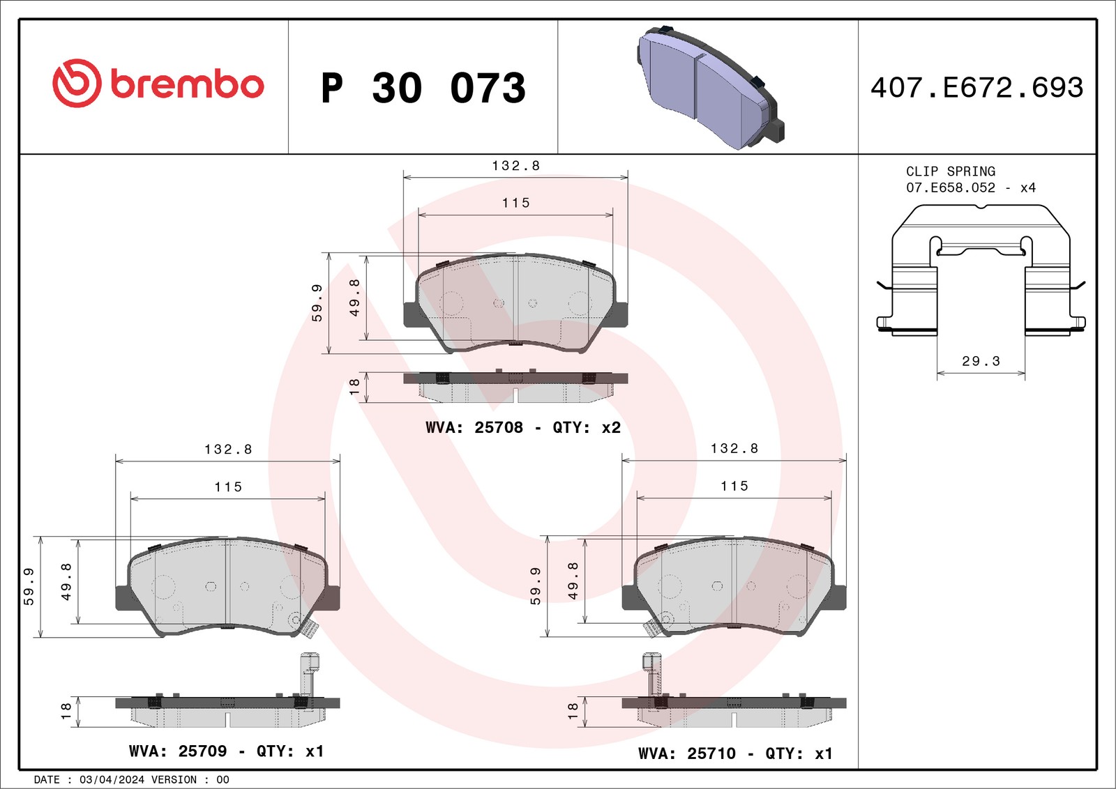 Brembo Bremsbelagsatz P 30 073, Vorne - Bild 9