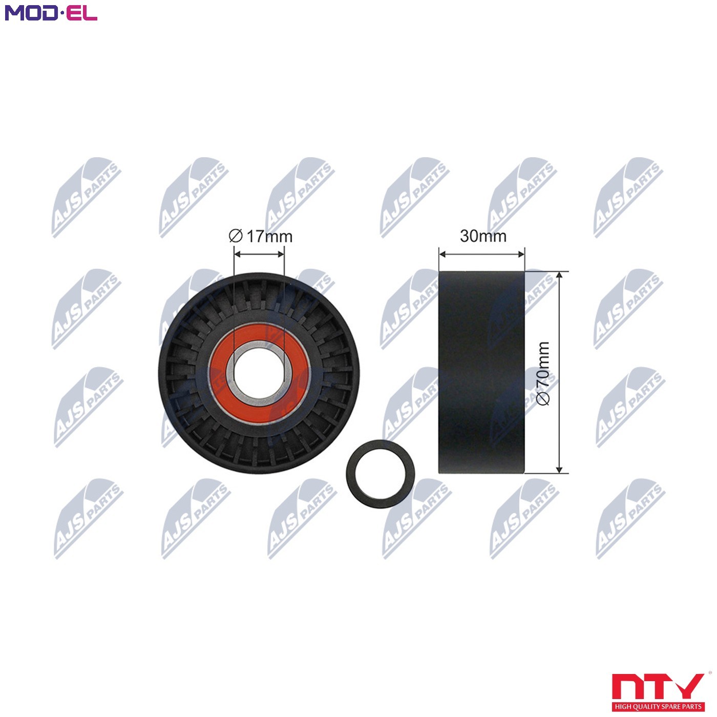 N.T.Y. RNK-PS-003.NTY Tensioner Pulley, V-ribbed belt for PORSCHE - Image 4