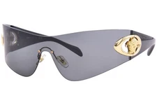 Versace VE2280 100287 Sunglasses Men's Dark Grey/Dark Grey Shield Style 42mm