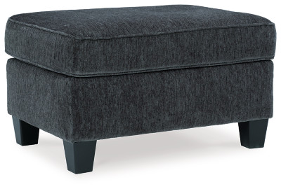 Signature Design by Ashley Contemporary Abinger Ottoman Chenille Smoke - Picture 1 of 6