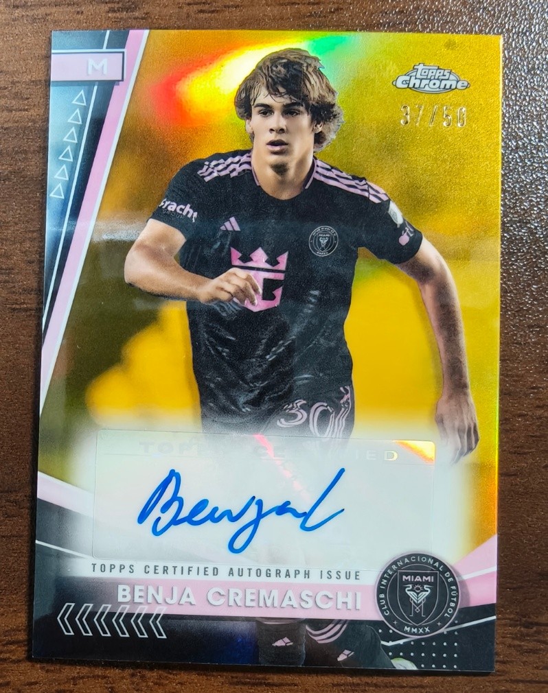 Benja Cremaschi 2024 Topps Chrome MLS Gold Refractor Auto 37/50 #CA-BC