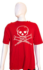 Vintage Jackass The Movie T-Shirt XL 22.5" Pit Alstyle 2002 Skull Crutches Logo