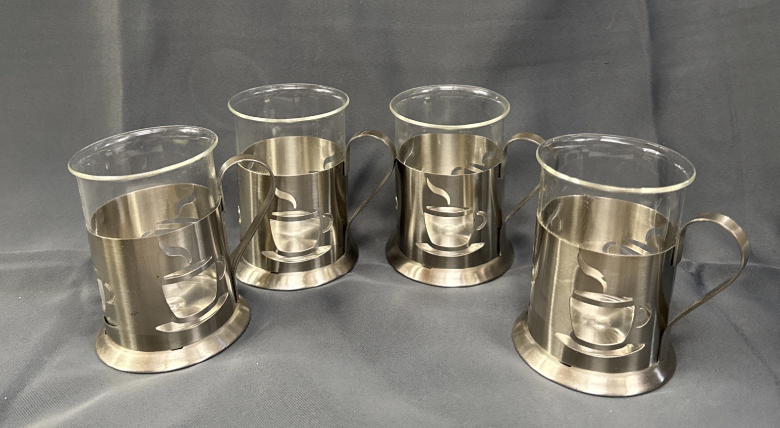 - Stainless Steel W/glass - 6oz Cups