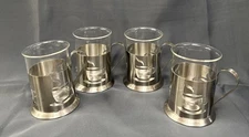 (4) BergHoff INTL Belgium - French Press - Stainless Steel w/Glass - 6oz Cups