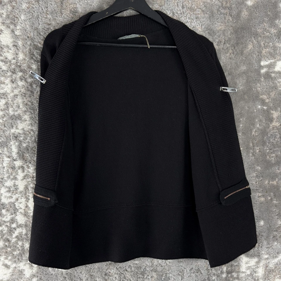 Ivanka Trump M 码开襟开衫毛衣黑色长袖拉链 — 第 3/4 张图片