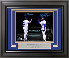 Ken Griffey Jr. & Sr. Signed Framed 8x10 Photo Seattle Mariners Beckett Wit