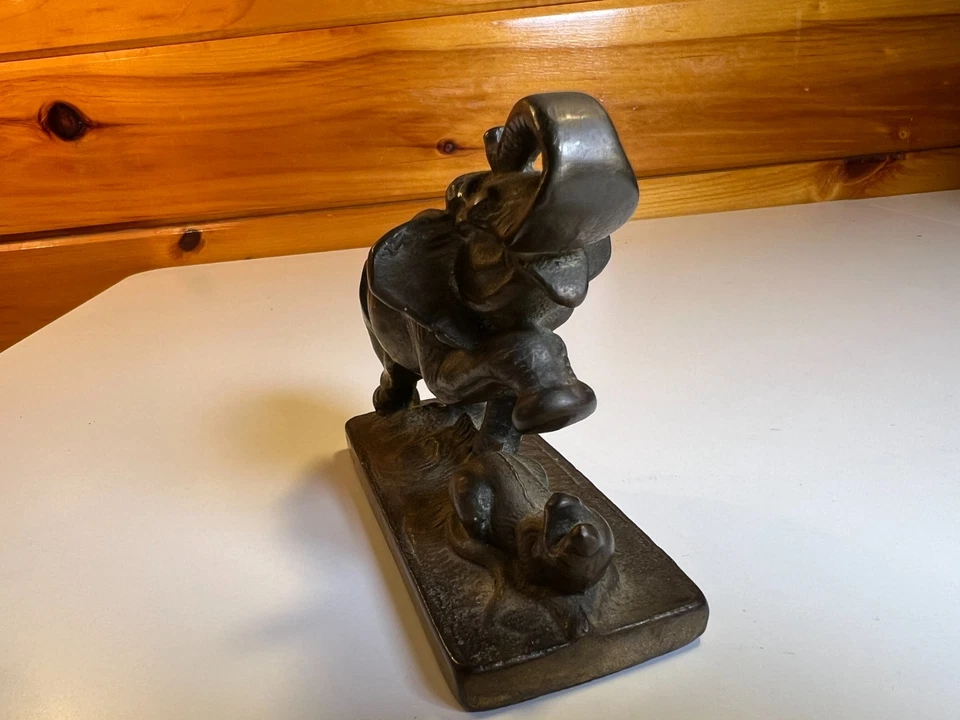 Antique ELEPHANT Ornate Cast Doorstop Door Stop Bookend American Hubley Albany - Image 2 of 4
