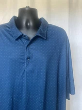 Cutter & Buck Polo Shirt Men's 3XL Blue with dots Short Sleeve Striped Golf
