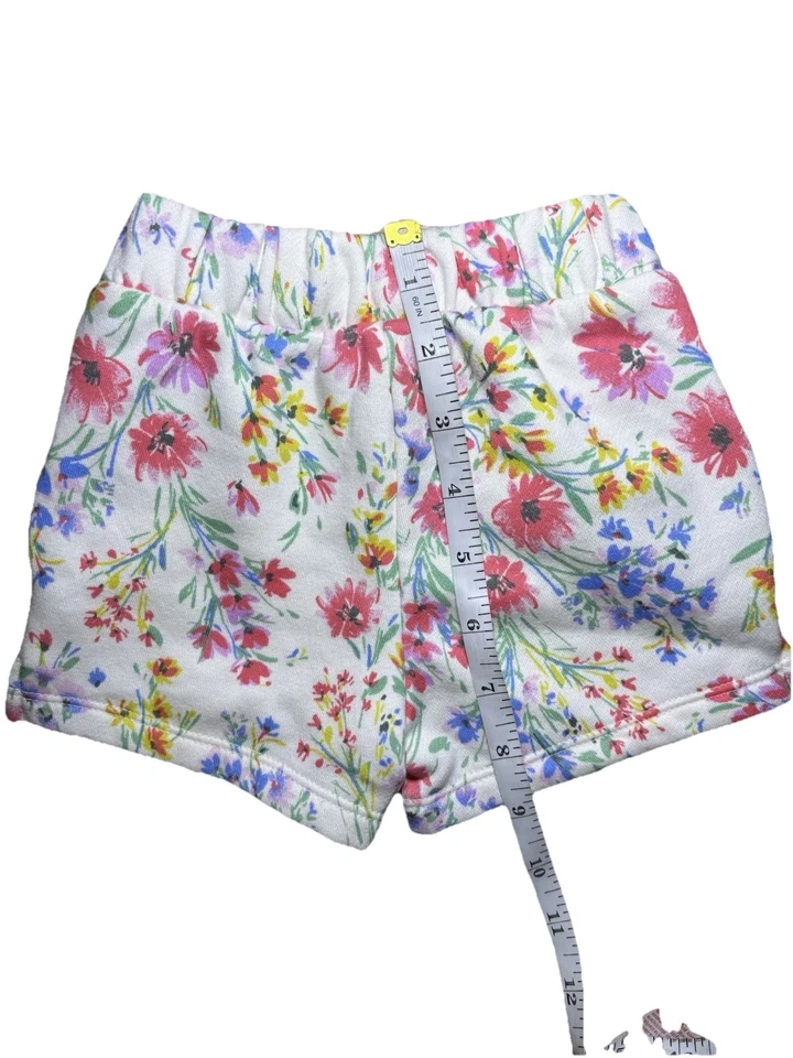 Pantalones Cortos Floral Rosa Bebé Gap Niñas Talla 6-12 Meses Polar Pantalones para Sudar Bolsillos Foto 3 de 4