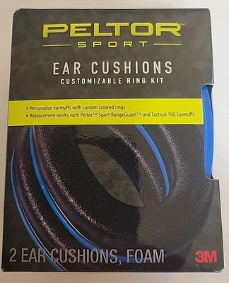 Peltor Sport Tactical 100 & RangeGuard Ear Cushion Customizable Ring Set BLUE