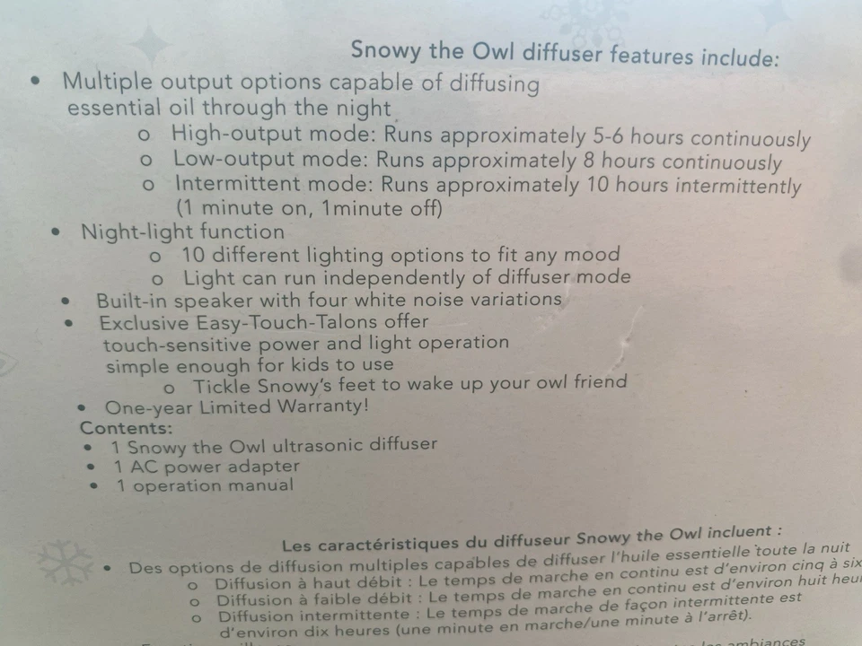 Rare NEW YOUNG LIVING SNOWY THE OWL DIFFUSER - LIMITED HOLIDAY EDITION - Image 3 of 4