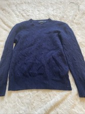 Polo Ralph Lauren Cable Knit Cashmere Pullover Sweater Blue Size Small