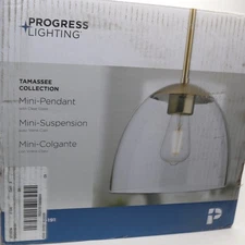 Progress Lighting 1-Light Updated Traditional Mini Pendant Brushed Gold 