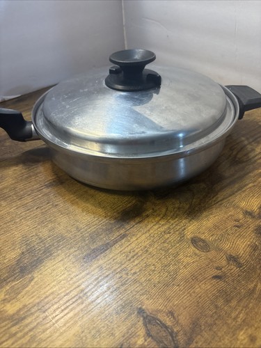 Padella Vintage Permanente 5 Strati Multi Core Acciaio Inox 11" Con Coperchio - Foto 4 di 12
