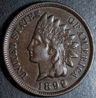 1899 INDIAN HEAD CENT - With LIBERTY & DIAMONDS - XF EF