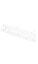 SSWBasics 48" x 6" x 6.5" White Media Grid Shelf for Slatwall & Wire Grid