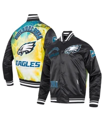 EAGLES Men's Pro Standard Black Philadelphia Eagles Sublimated Satin Full-Snap J