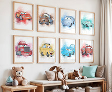 Cars Wall Character Art Prints, Boys Bedroom Decor, Kids Wall Art Posters