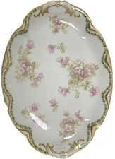Haviland & Company Limoges France 11.5” Porcelain Platter Wild Rose  Flower