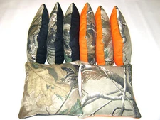 REALTREE CAMO HUNTER ORANGE BLACK CORNHOLE BEAN BAGS 8 ALL WEATHER WATERPROOF 