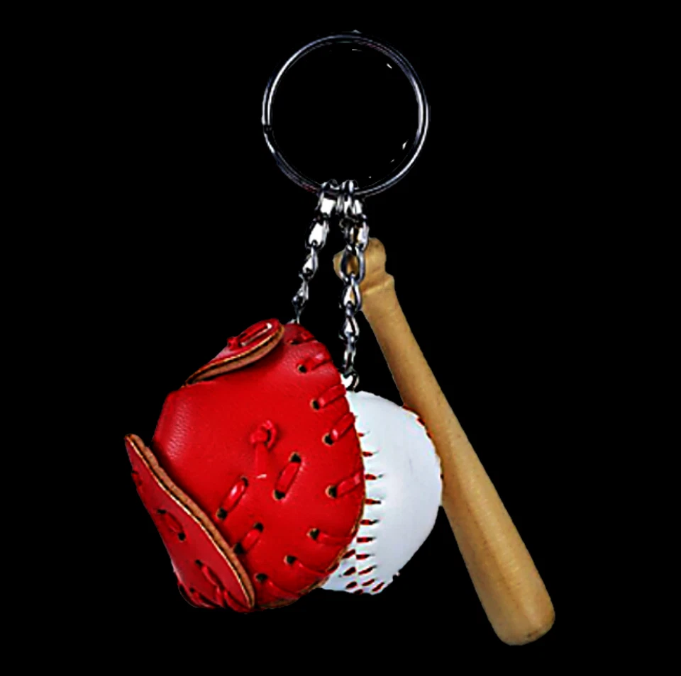 LOTE DE 3 LLAVEROS GUANTE BATE DE BÉISBOL, LLAVEROS. IDEAL PARA EVENTOS DE EQUIPO Foto 3 de 3