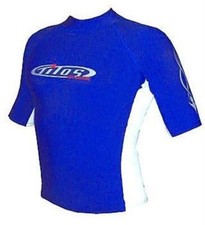 Men's Small Blue  White RASH GUARD Anti UV Surfing Scuba Diving Snorkeling Swim