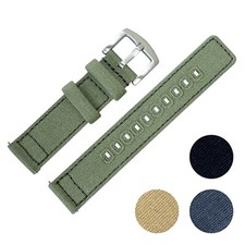Fabric Watch Strap Canvas Nylon Quick Release Military Two Piece Band 20mm 22mm