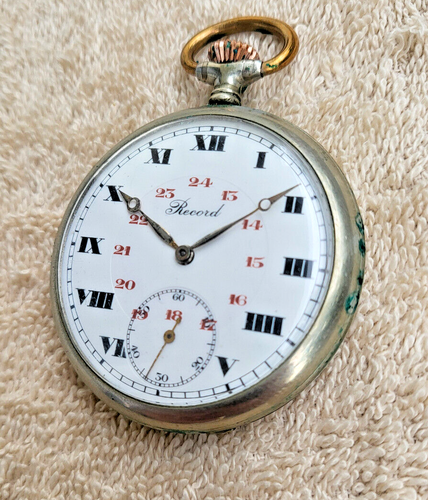Antike Originale Fliegeruhr 1. Weltkrieg Rar 1915 Intakt Record Schweiz Swiss - Bild 6 von 14