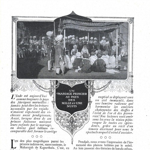 Un mariage princier au pays des mille et une nuits - - Article de presse 1911 - Foto 1 di 4