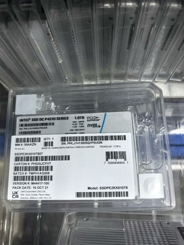 Intel P4510 Series 1TB SSD 2,5'' NVME PCIe U.2 Solid State Drive SSDPE2KX010T8 - Bild 1 von 1