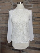 Zara Basics White Floral Lace Top