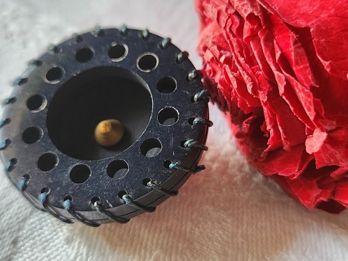 Collection gros bouton ancien bleu avec couture cousue 3,3 cm ref 1089 - Bild 4 von 5