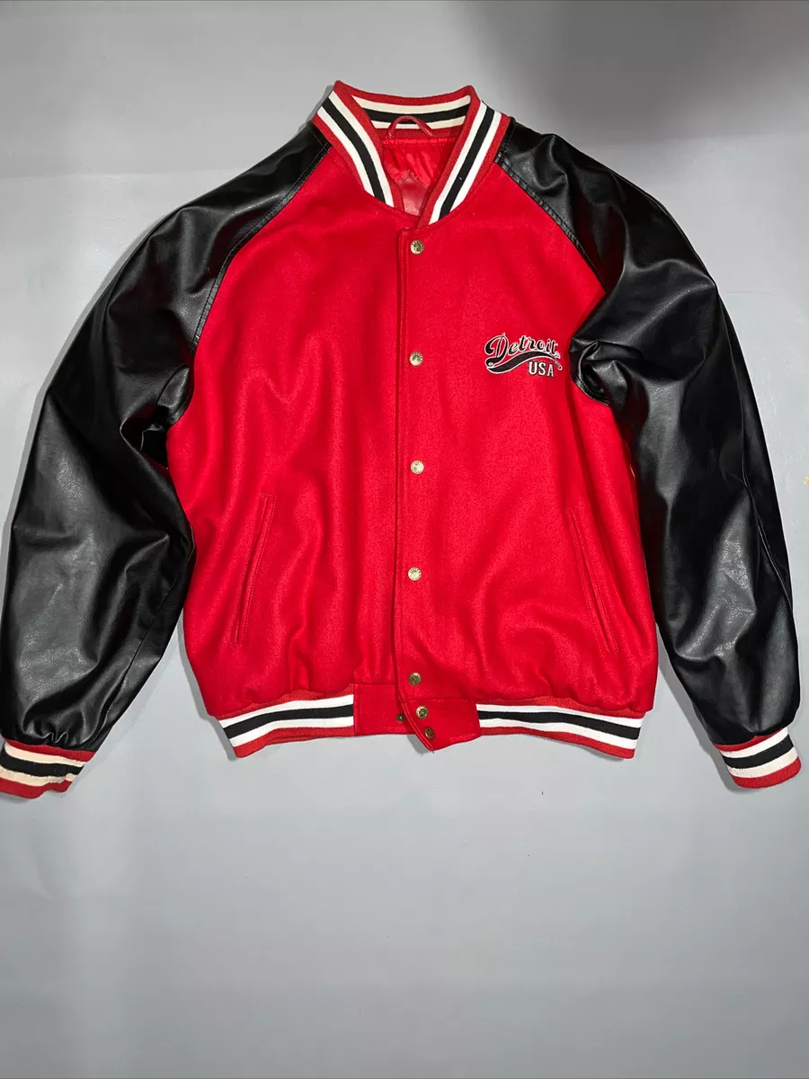 VTG DETROIT STEVE BARRY S Varsity Jacket Bomber Men s M