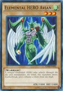 Elemental HERO Avian - SDHS-EN006 - Common - Unlimited Edition x3 - Near Mint